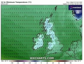 英国降雪预报：天气图显示北极暴风雪将在30小时内袭击的确切日期